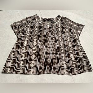 Worthington Striped Black and Cream Blouse